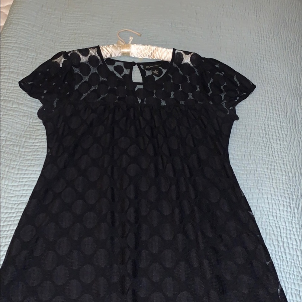 Black Mesh Polka Dot Dress